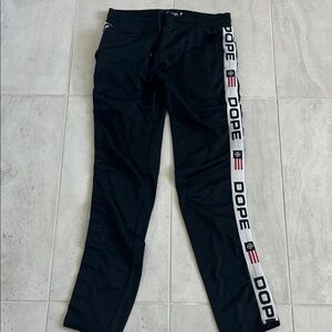 DOPE Black Joggers with White Side Logo Tape